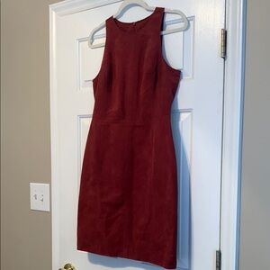Banana Republic Rich Burgundy Midi Dress Suede